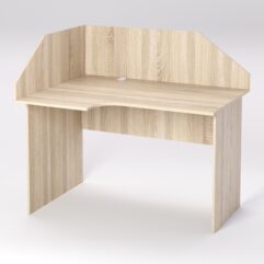 Стол эргономичный офисный СЭ-15 (левосторонний) с экраном, Дуб Сонома