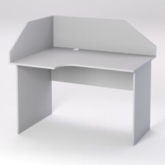 Стол эргономичный офисный СЭ-15 (левосторонний) с экраном, Серый