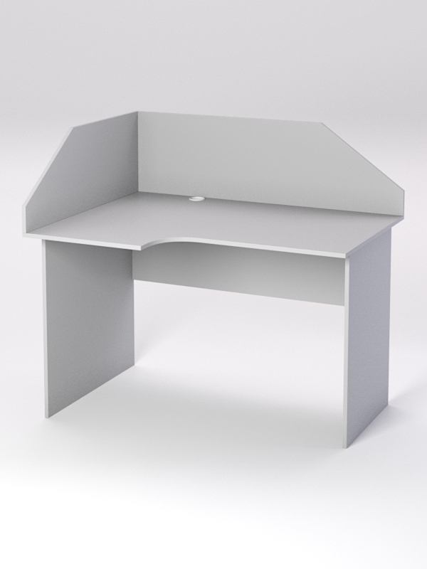 Стол эргономичный офисный СЭ-15 (левосторонний) с экраном, Серый