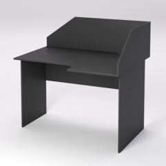 Стол эргономичный офисный СЭ-16 (правосторонний) с экраном, Черный