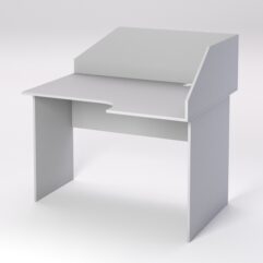 Стол эргономичный офисный СЭ-16 (правосторонний) с экраном, Серый