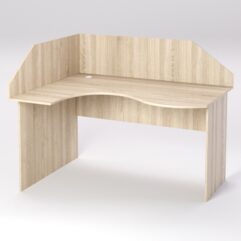 Стол эргономичный офисный СЭ-13 (левосторонний) с экраном, Дуб Сонома