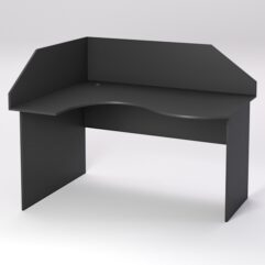 Стол эргономичный офисный СЭ-13 (левосторонний) с экраном, Черный