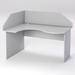 Стол эргономичный офисный СЭ-13 (левосторонний) с экраном, Серый