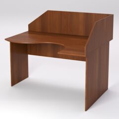 Стол эргономичный офисный СЭ-14 (правосторонний) с экраном, Орех