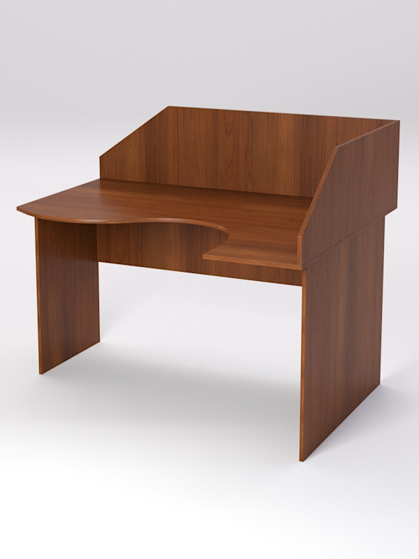 Стол эргономичный офисный СЭ-14 (правосторонний) с экраном, Орех