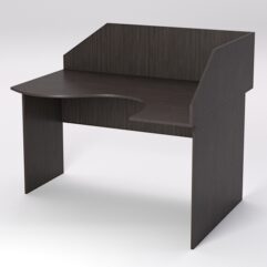 Стол эргономичный офисный СЭ-14 (правосторонний) с экраном, Дуб Венге