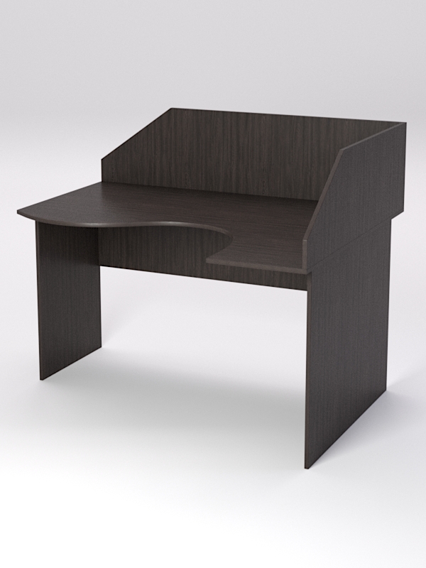 Стол эргономичный офисный СЭ-14 (правосторонний) с экраном, Дуб Венге