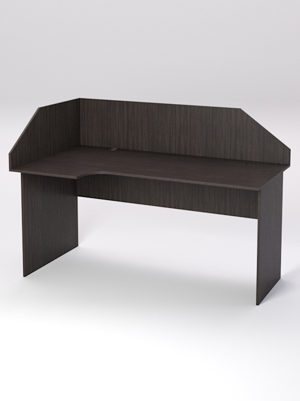 Стол эргономичный офисный СЭ-17 (левосторонний) с экраном, Дуб Венге