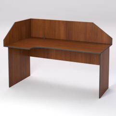 Стол эргономичный офисный СЭ-17 (левосторонний) с экраном, Орех, кромка черная