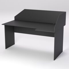 Стол эргономичный офисный СЭ-18 (правосторонний) с экраном, Черный