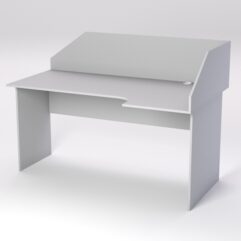 Стол эргономичный офисный СЭ-18 (правосторонний) с экраном, Серый