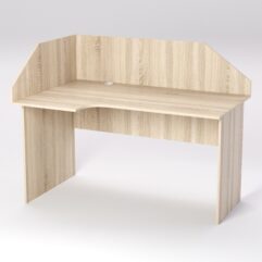 Стол эргономичный офисный СЭ-19 (левосторонний) с экраном, Дуб Сонома