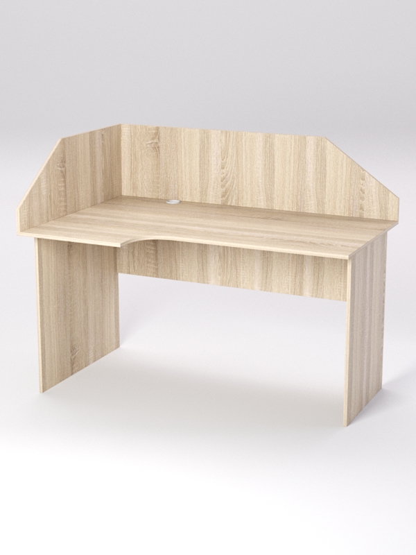 Стол эргономичный офисный СЭ-19 (левосторонний) с экраном, Дуб Сонома