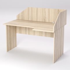 Стол эргономичный офисный СЭ-20 (правосторонний) с экраном, Дуб Сонома