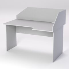 Стол эргономичный офисный СЭ-20 (правосторонний) с экраном, Серый