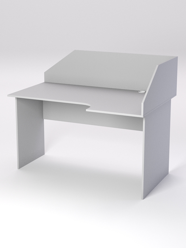 Стол эргономичный офисный СЭ-20 (правосторонний) с экраном, Серый