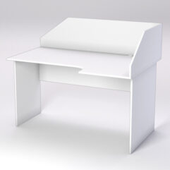 Стол эргономичный офисный СЭ-20 (правосторонний) с экраном, Белый