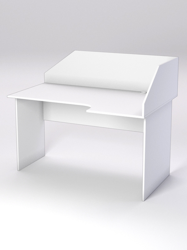 Стол эргономичный офисный СЭ-20 (правосторонний) с экраном, Белый