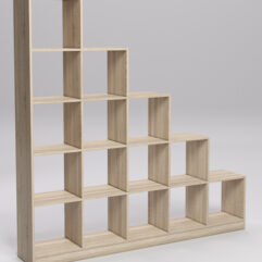 Стеллаж каскадный из ДСП Лестница №1 5 ячеек, Дуб Сонома