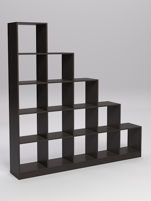 Стеллаж каскадный из ДСП Лестница №1 5 ячеек, Дуб Венге