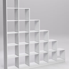 Стеллаж каскадный из ДСП Лестница №2 6 ячеек, Белый