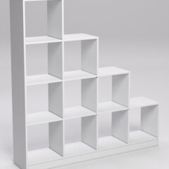 Стеллаж каскадный из ДСП Лестница №3 4 ячейки, Белый