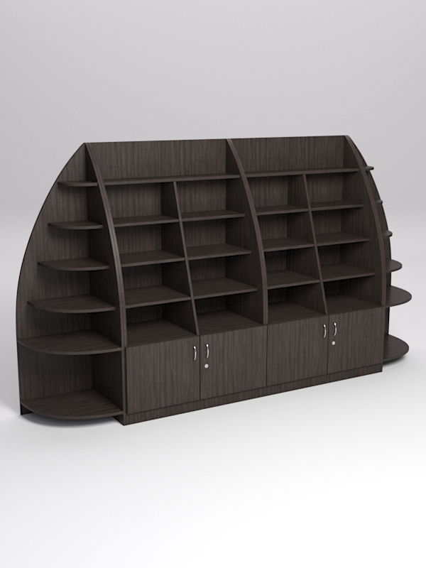 Комплект стеллажей Лотос №2 (пристенный), Дуб Венге