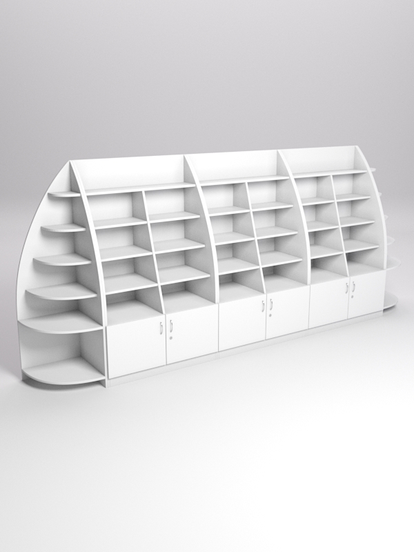 Комплект стеллажей Лотос №3 (пристенный), Белый