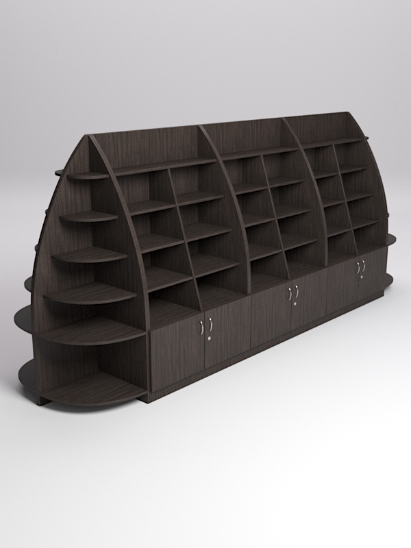 Комплект стеллажей Лотос №3 (островной), Дуб Венге