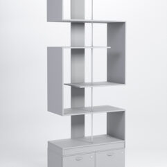 Стеллаж Куб №4 с тумбой Т-20, Серый