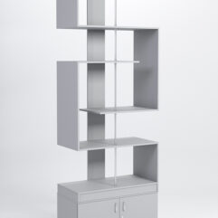 Стеллаж Куб №4 с тумбой Т-25, Серый