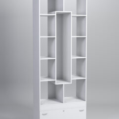Стеллаж Куб №9 с тумбой Т-16, Белый