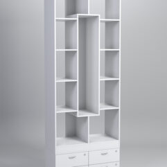 Стеллаж Куб №9 с тумбой Т-19, Белый