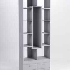 Стеллаж Куб №9 с тумбой Т-19, Серый