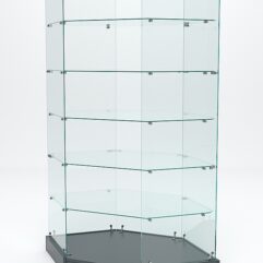 Витрина стеклянная ИСТРА ХИТ ПРОДАЖ №514 (без дверки, задняя стенка - стекло), Темно-Серый