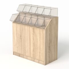 Прилавок c диспенсерами для конфет и орехов №1, Дуб Сонома