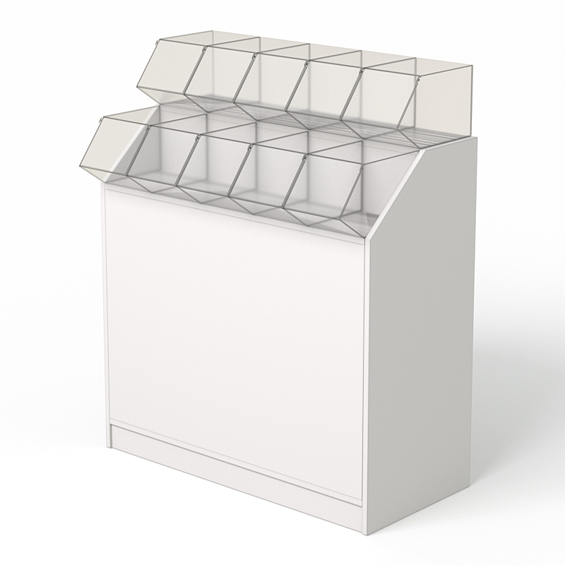 Прилавок c диспенсерами для конфет и орехов №1, Белый