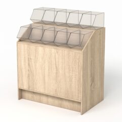 Прилавок c диспенсерами для конфет и орехов №2, Дуб Сонома