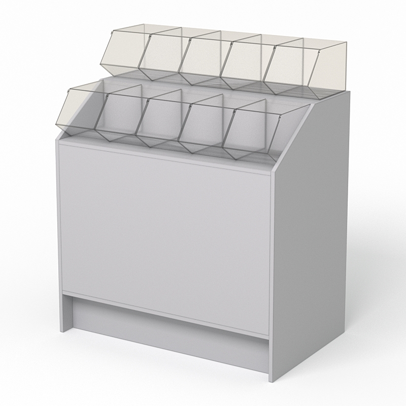 Прилавок c диспенсерами для конфет и орехов №2, Серый