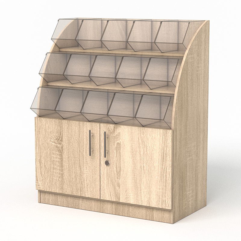 Прилавок c диспенсерами для конфет и орехов №3, Дуб Сонома