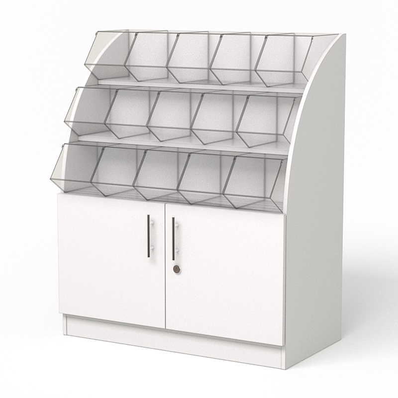 Прилавок c диспенсерами для конфет и орехов №3, Белый