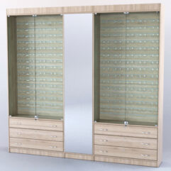 Комплект витрин и шкафов-накопителей с зеркалом №2, Дуб Сонома