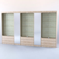 Комплект витрин и шкафов-накопителей с зеркалом №3, Дуб Сонома