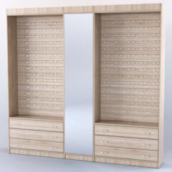 Комплект витрин и шкафов-накопителей с зеркалом №4, Дуб Сонома