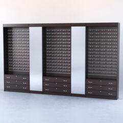 Комплект витрин и шкафов-накопителей с зеркалом №1, Дуб Венге