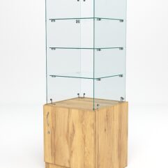 Витрина стеклянная ИСТРА островная №226 (без дверки, фасад - стекло), Дуб Золотистый