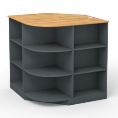 Кассовый стол №1б, Темно-серый и Дуб Золотистый