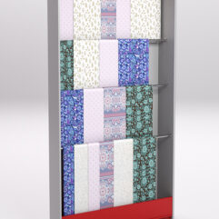 Стеллаж из ДСП для одежды,тканей и штор №1-1200, Серый и Красный