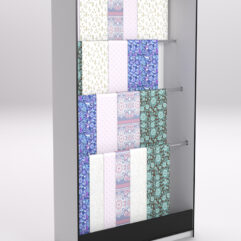 Стеллаж из ДСП для одежды,тканей и штор №1Б-1200, Черный с белым